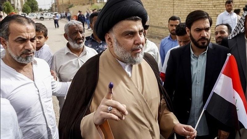 Moqtada al-Sadr is seen here rising to power in 2018. He now withdraws.